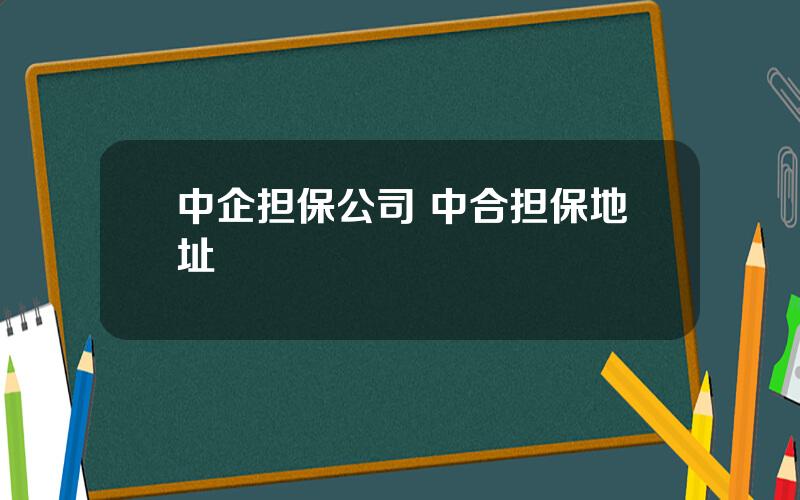 中企担保公司 中合担保地址